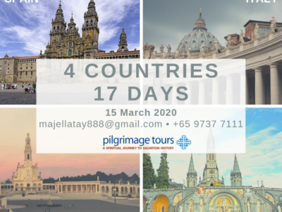 15 March 2020 ITALY FRANCE SPAIN PORTUGAL HOLY PILGRIMAGE SINGAPORE